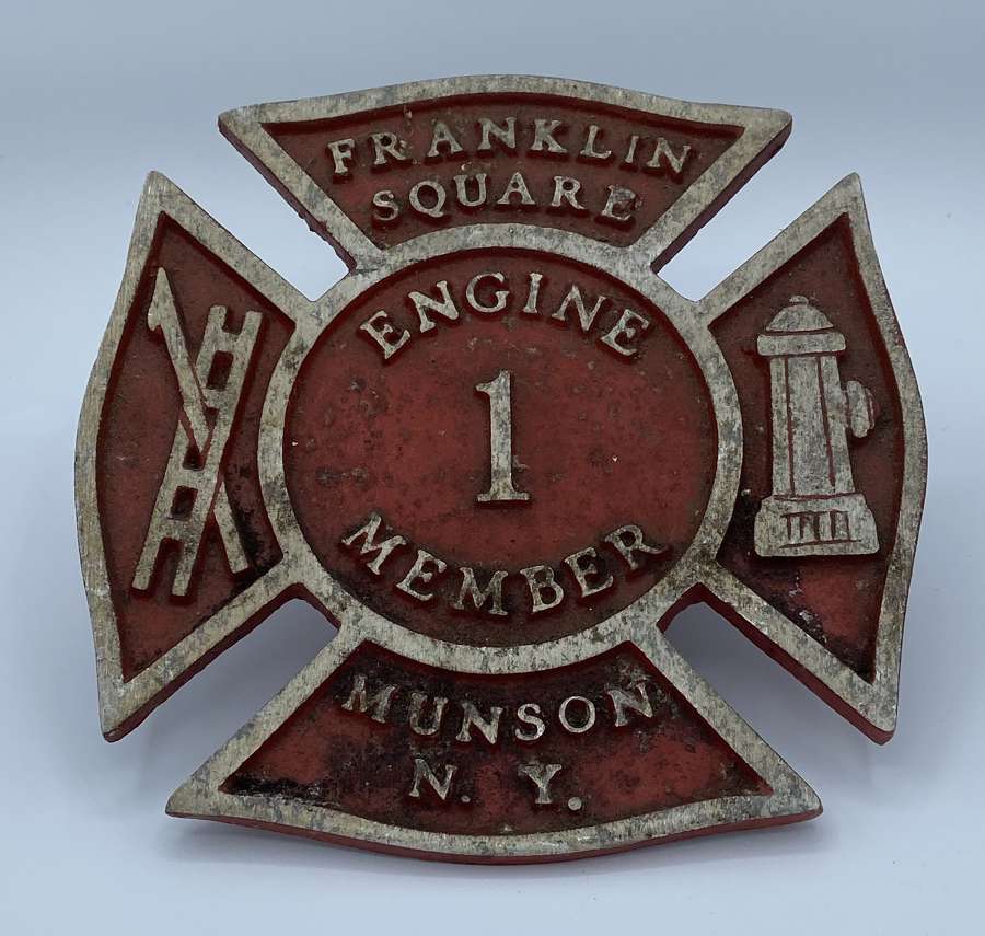 1940s Franklyn Square Engine 1 Member Munson NYFD Plaque