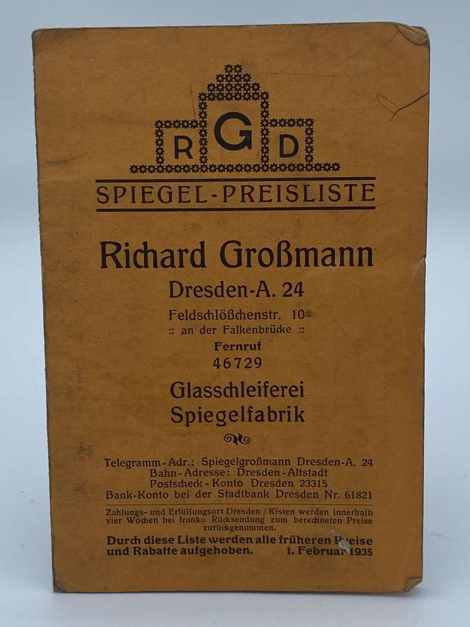 WW2 German Glass And Mirror Shop Advertising Booklet 1935