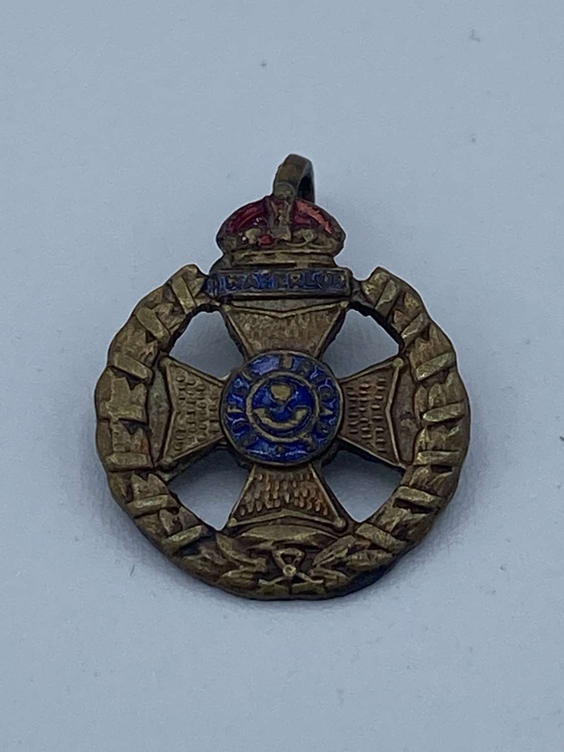 WW1 Rifle Brigade Sweetheart Badge Brooch Brass And Enamel