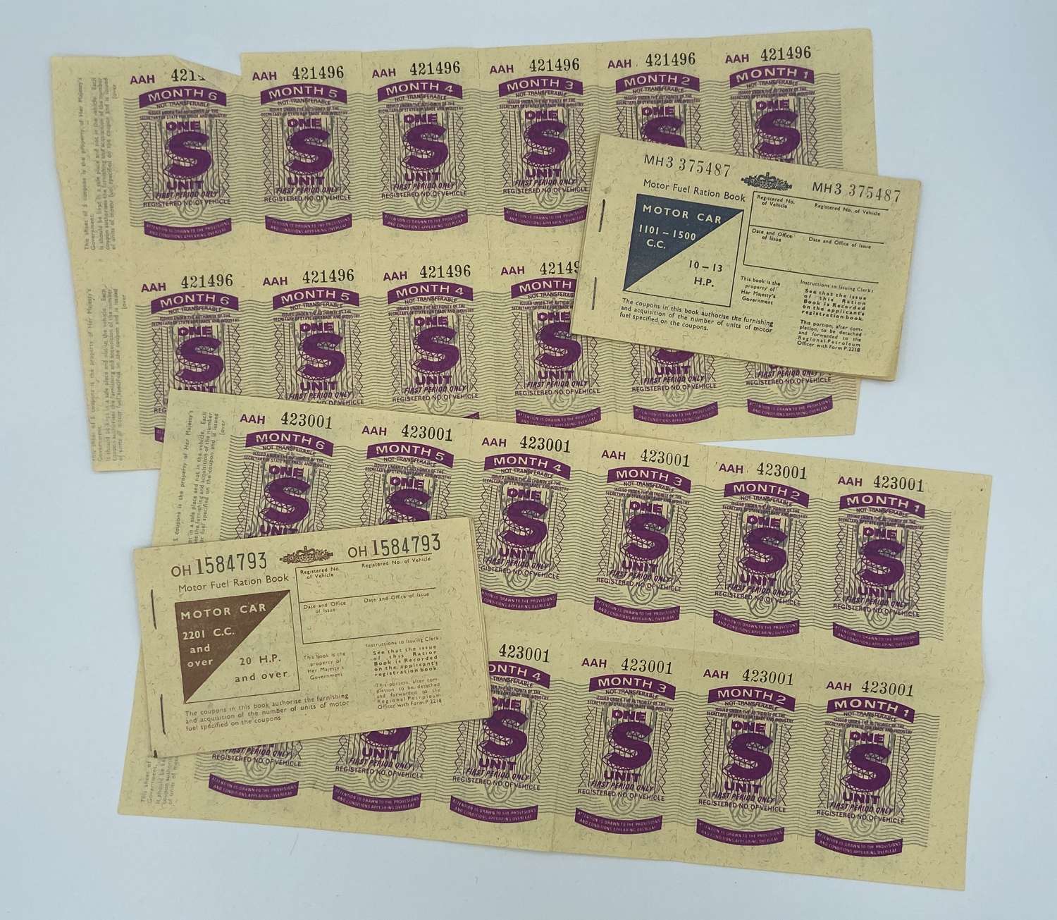 WW2 Home Front Fuel Rations And Stamp Sheet Lot