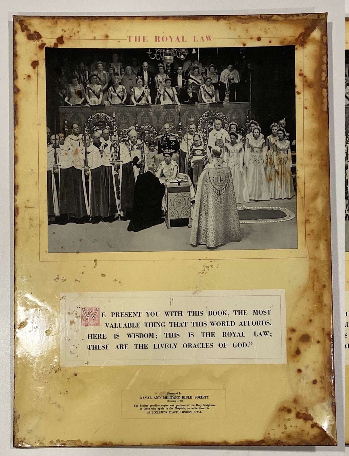 The Royal Law Queen Elizabeth II Tin Poster Military Bible School