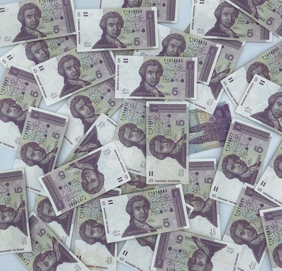 35 X Vintage Uncirculated 5 Hrvatski Dinar Crotian Bank Notes 1991