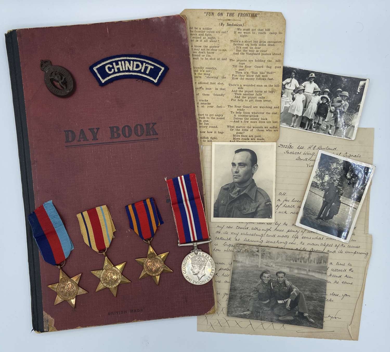 WW2 Chindit Medal Grouping Photos & Diary SGT Reginald Rowland India