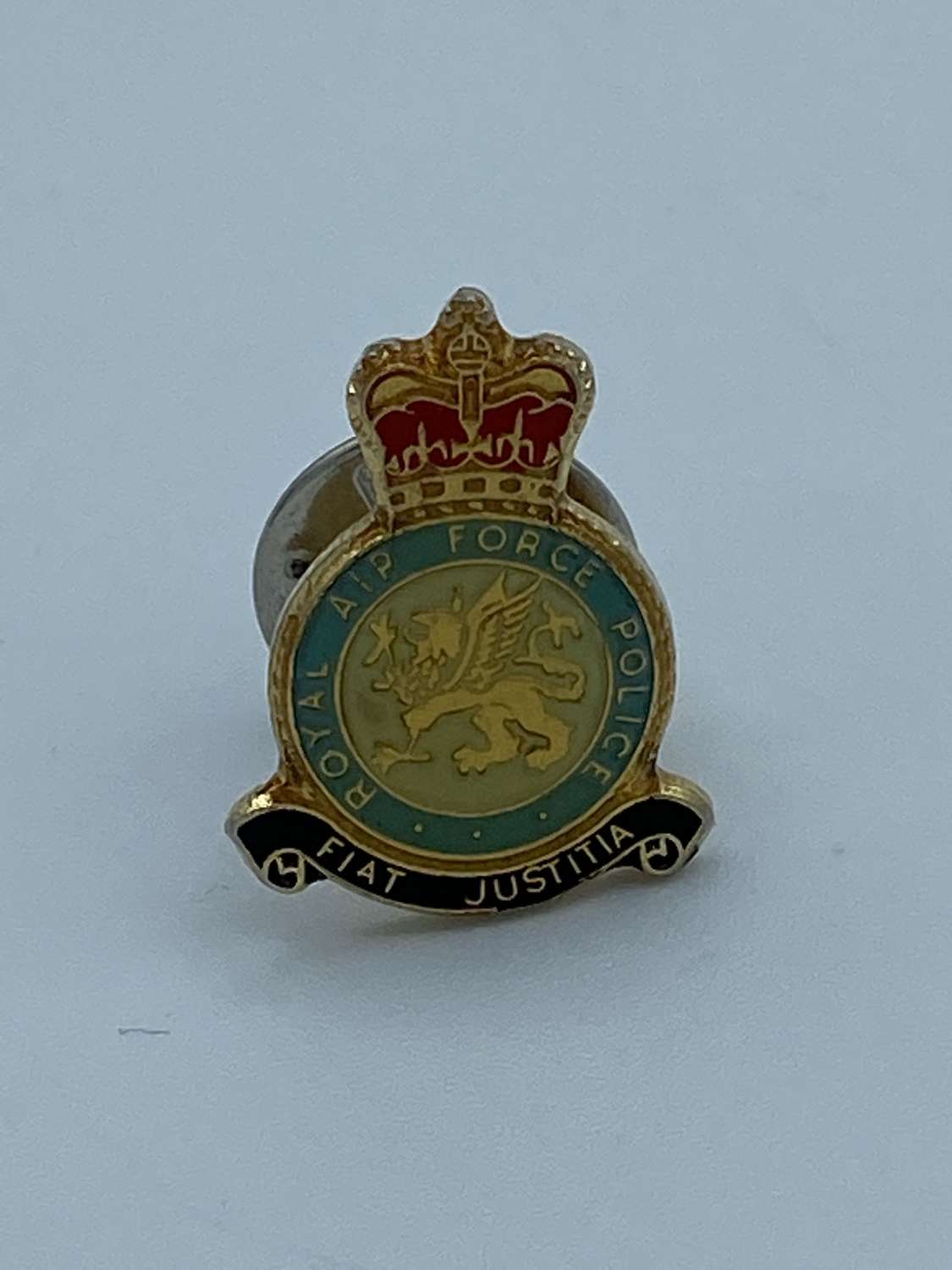 Vintage Royal Airforce Military Police Pin Label Badge