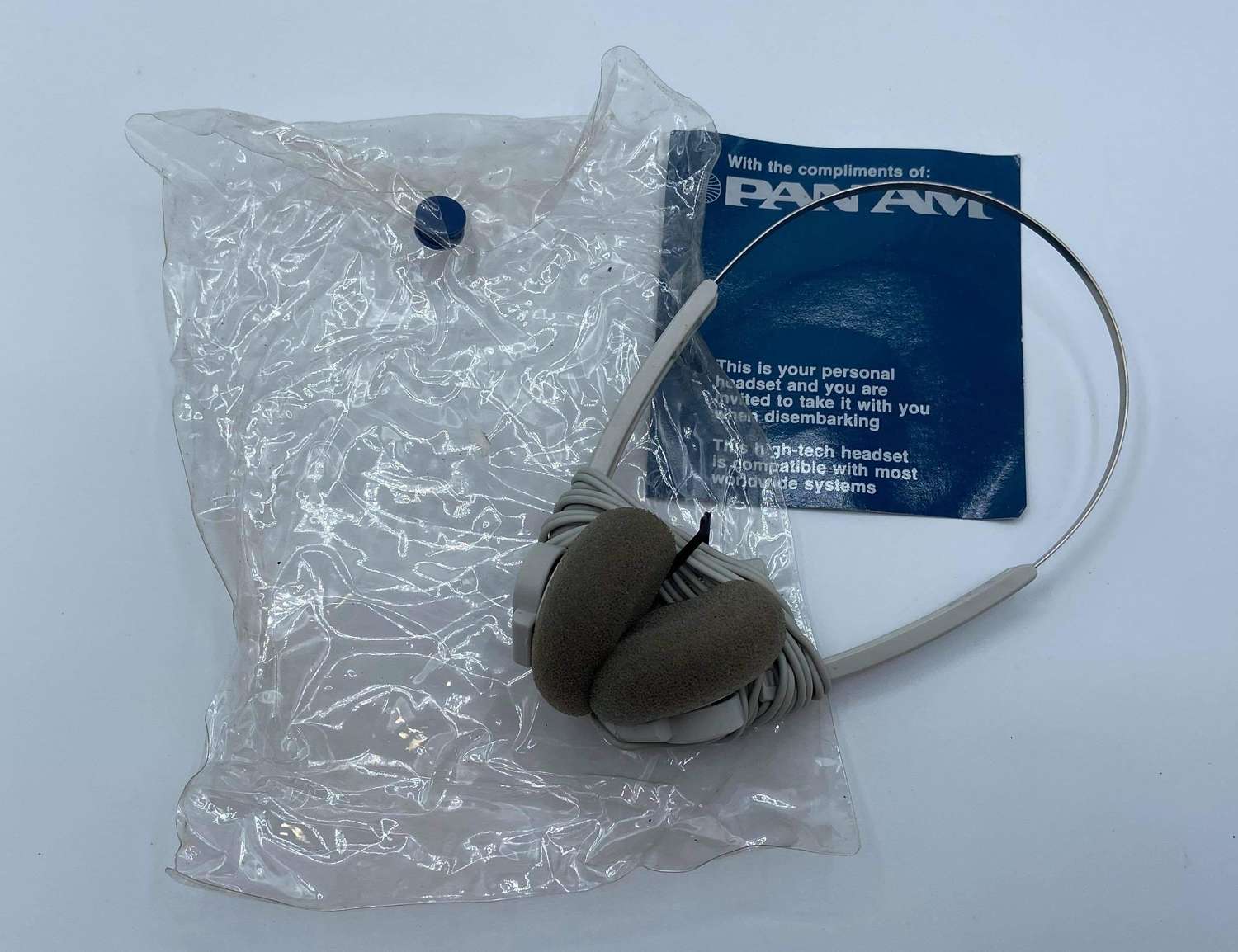 Vintage 1970s Pan Am Unused High Tech Headphones In Packaging