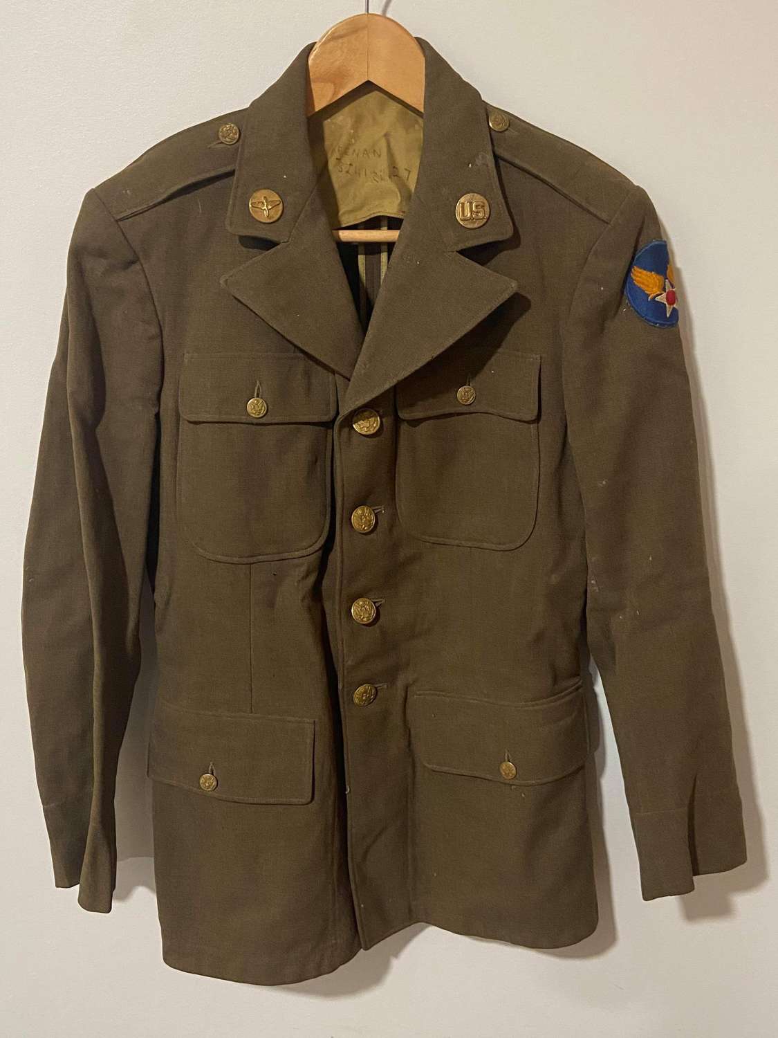 WW2 USAAF United States Named Tunic Dated 2/7/40 Size 37 R
