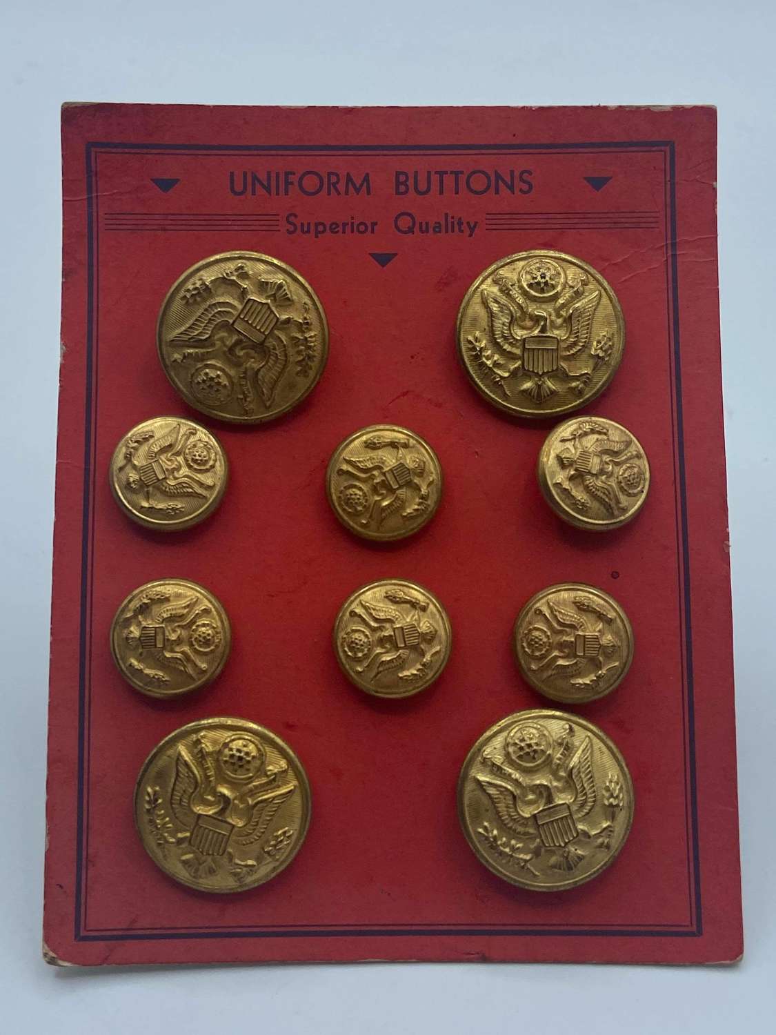 WW2 United States Army Uniform Buttons Superior Quality Complete