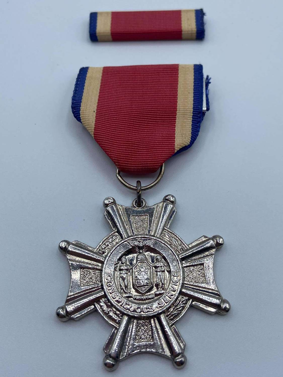 Original Cold War Issue New York Conspicuous Service Cross & Bar