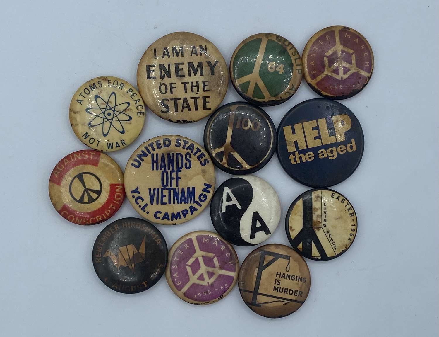 Collection Of 1950s To 1970s Political Campaign Protest Badges