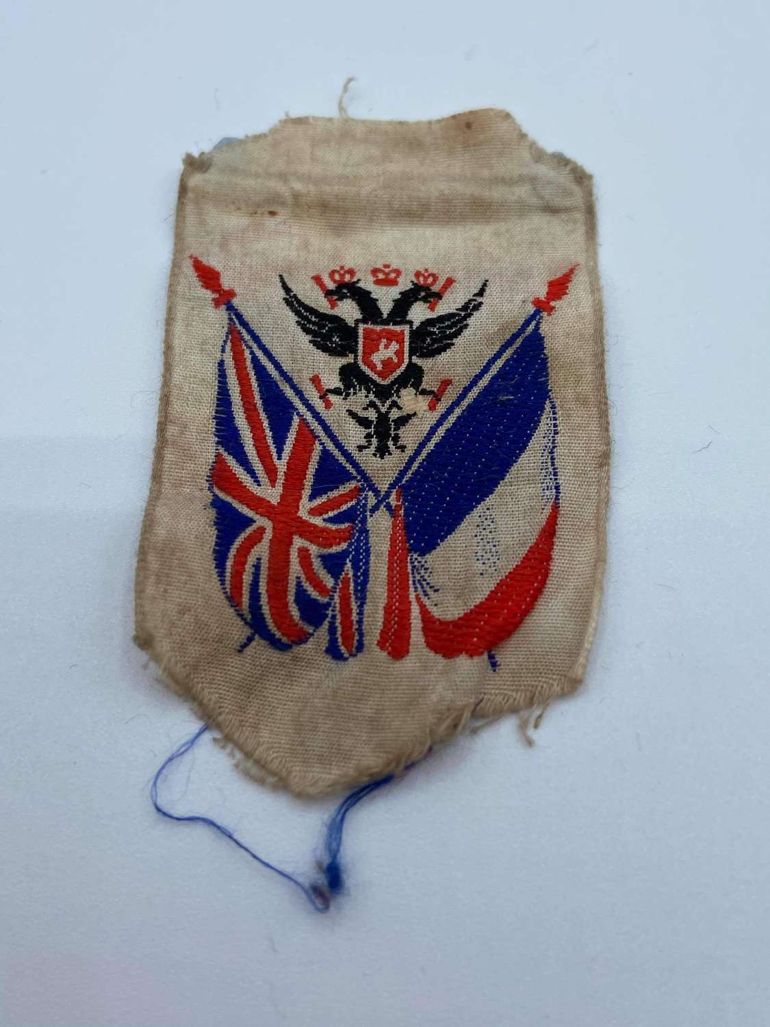 WW1 Silk Patch Commemorating The Triple Entente Russia France And GB