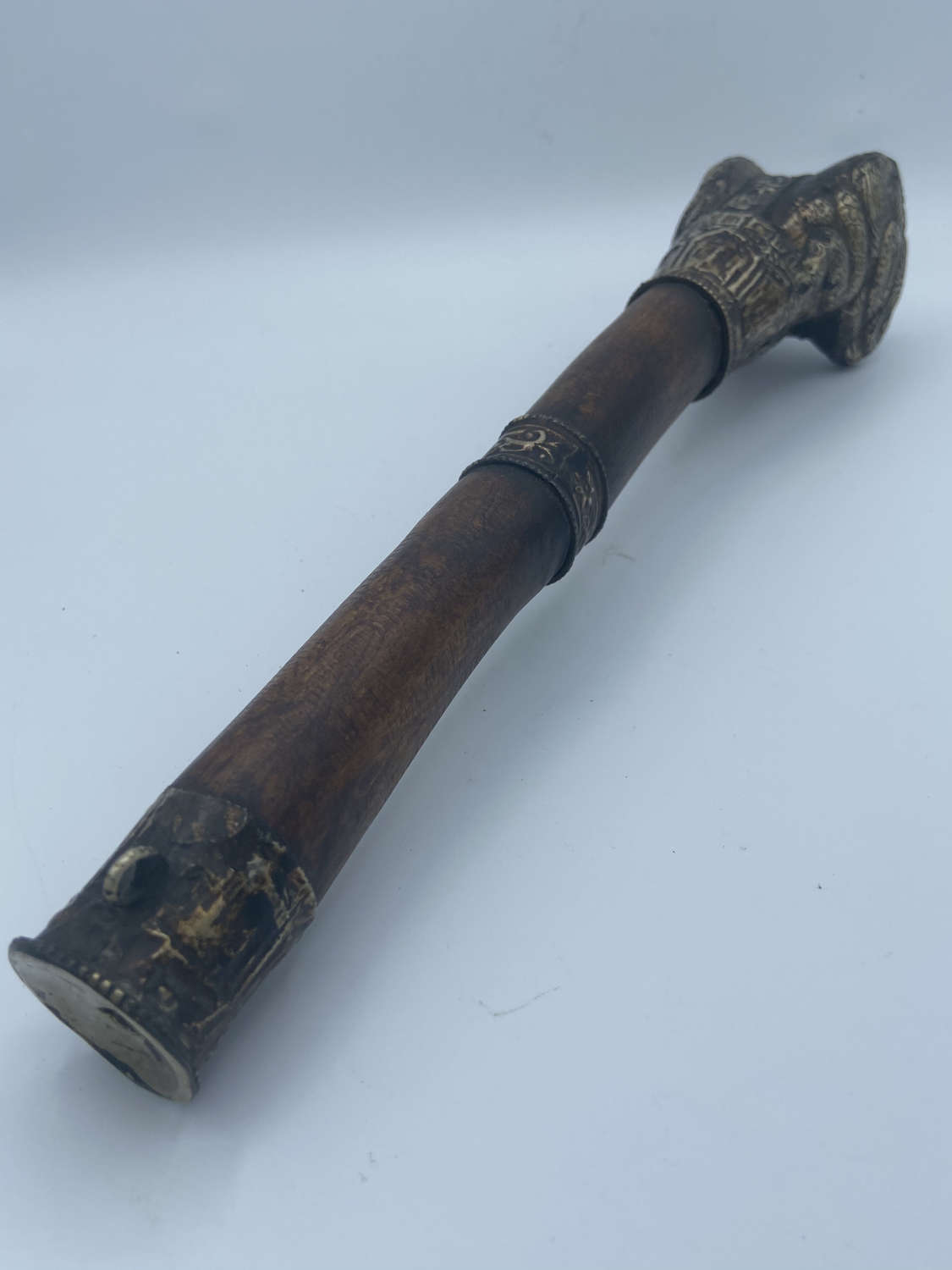 Antique Tibetan Kapala Yak Bone Kangling Horn For Summoning Bad Spirit