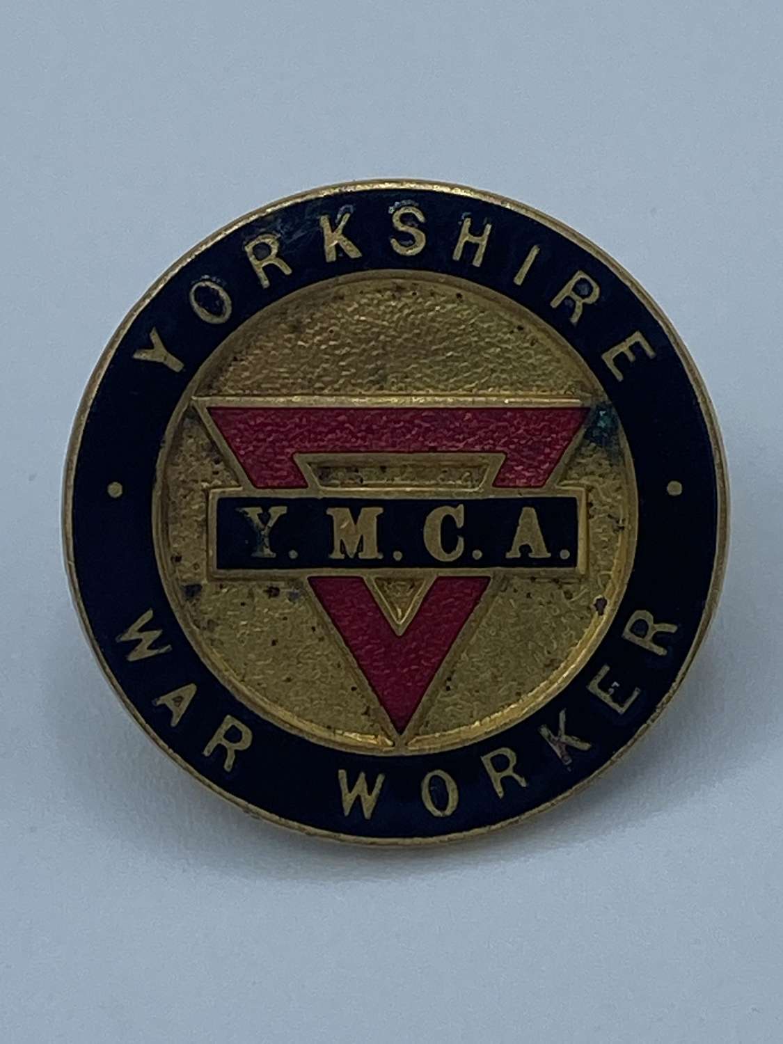 WW2 YMCA Yorkshire War Workers Enamel Badge By Fattorini Bradford