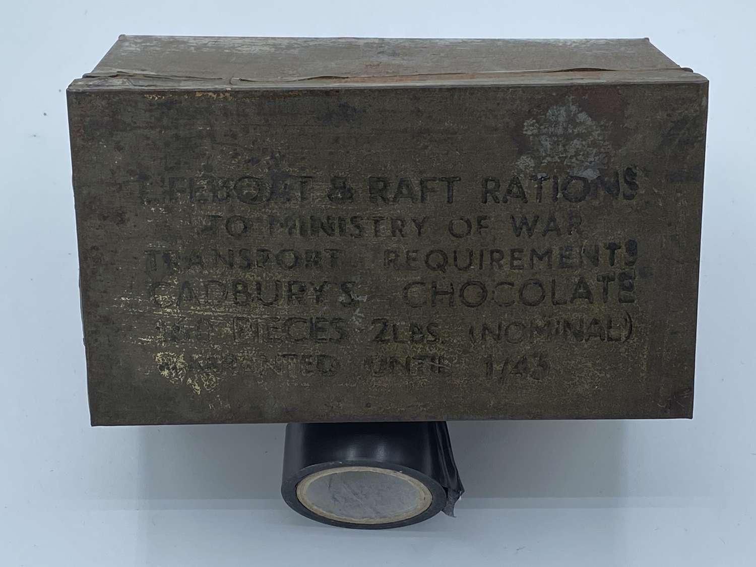 Rare WW2 1943 Ministry of War Transport HMCG Cadbury’s Ration Tin
