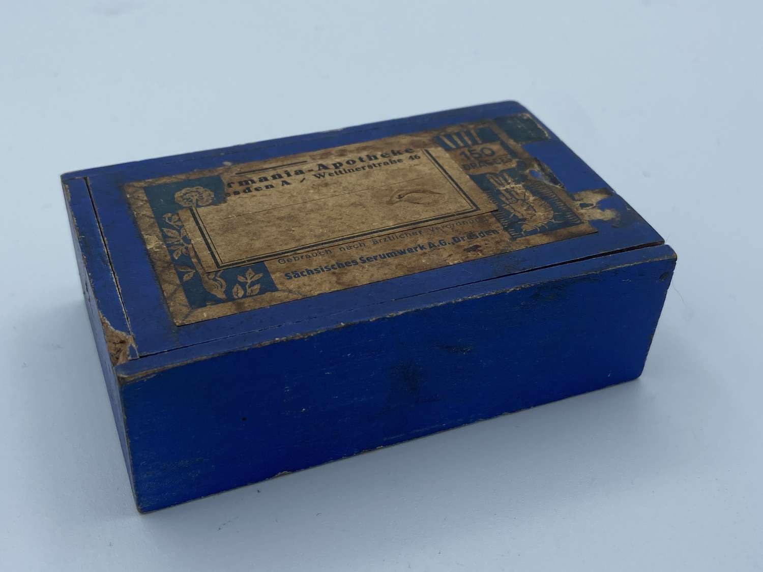 Rare WW1 German Military Dresden Medics Medical Apothecary Wooden Box
