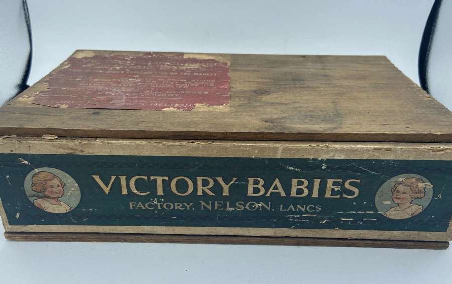 WW1 British Home Front Victory Jelly Babies Wooden Advertisement Box