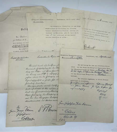 WW1 German Royal Directorate of Berlin Railways Gold Cord certificates