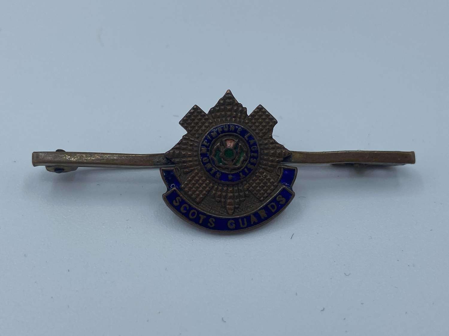 Ww1 Scots Guard Brass Snd Enamel Sweetheart Brooch Badge Tie Pin