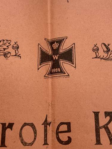 WW1 German Red Cross Poster Glorifying The Aid And Help They Gave