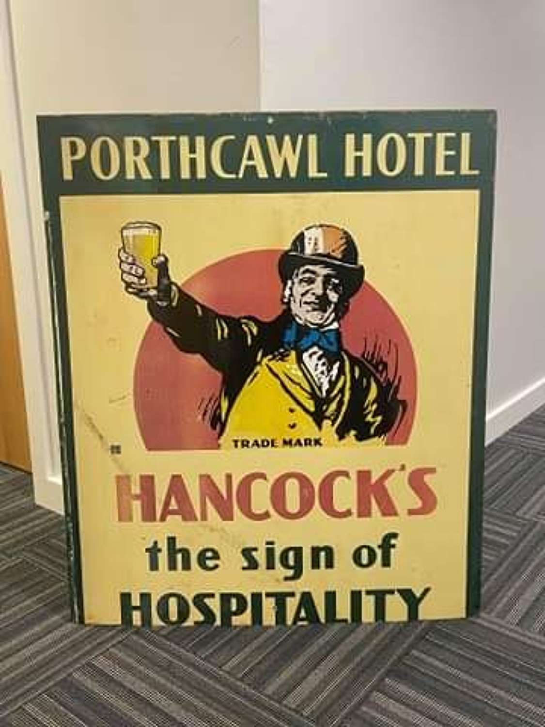 Hancocks Metal Brewery Advertisement Sign