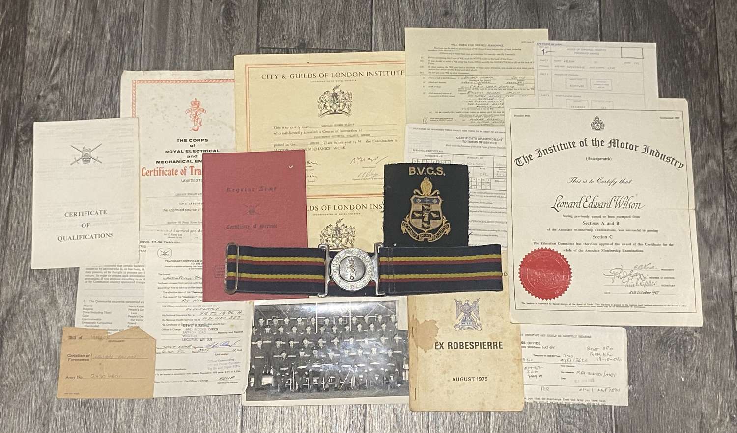 Post WW2 Reme National Service Grouping Awarded N Ireland