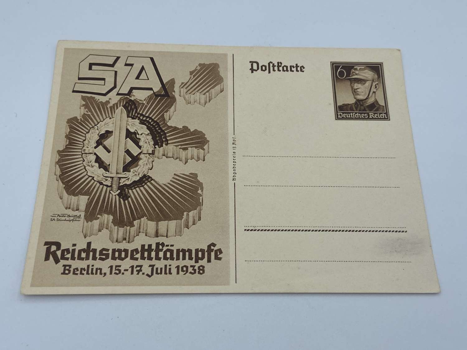 WW2 German SA Reichsberufswettkampf National TradeCompetition Postcard