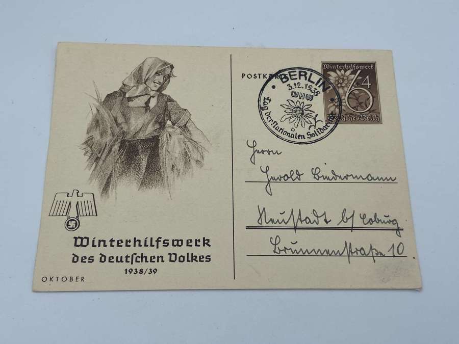 WW2 German WHW des deutschen Volkes 1939 October Postcard