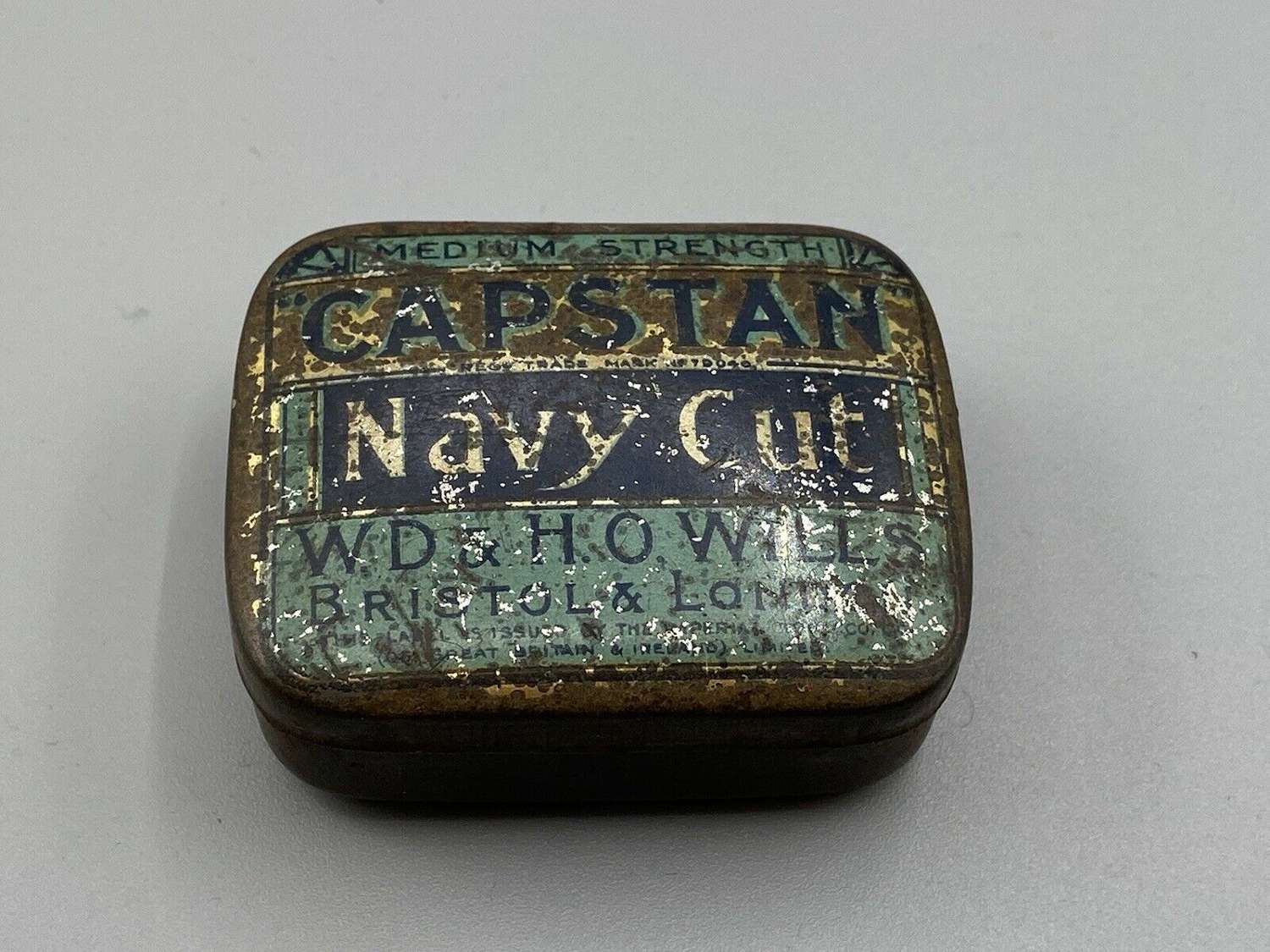WW1 Wills's Capstan Navy Cut Tobacco Tin Striker On Bottom