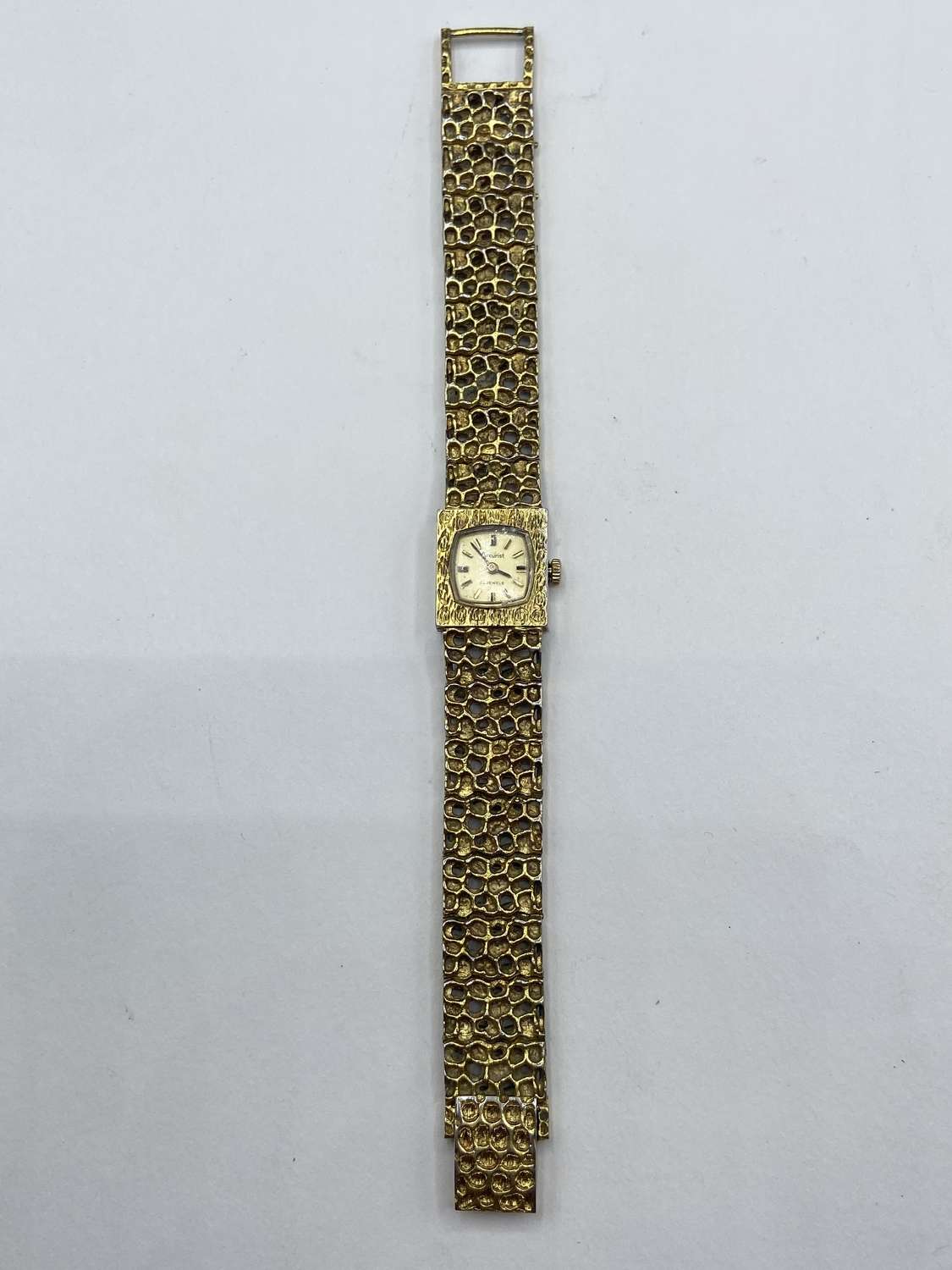Vintage Gold Tone Honey Comb 21 Jewel Accurist Womens Watch