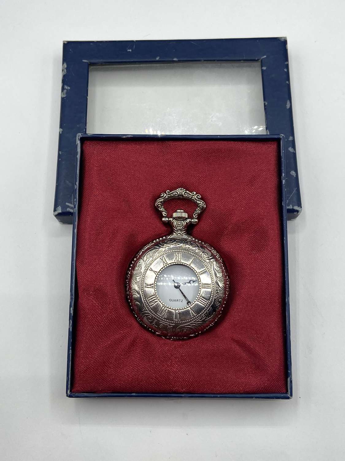 Vintage Boxed Quartz Battery Powered Working Pocket Watch