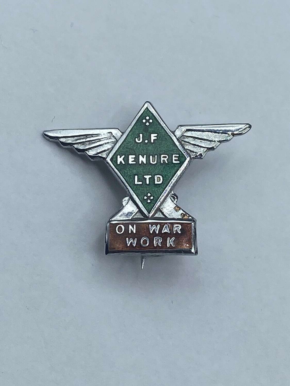 WW2 On War Work Badge For Kenure Ltd Aircraft Workers & Manufactures