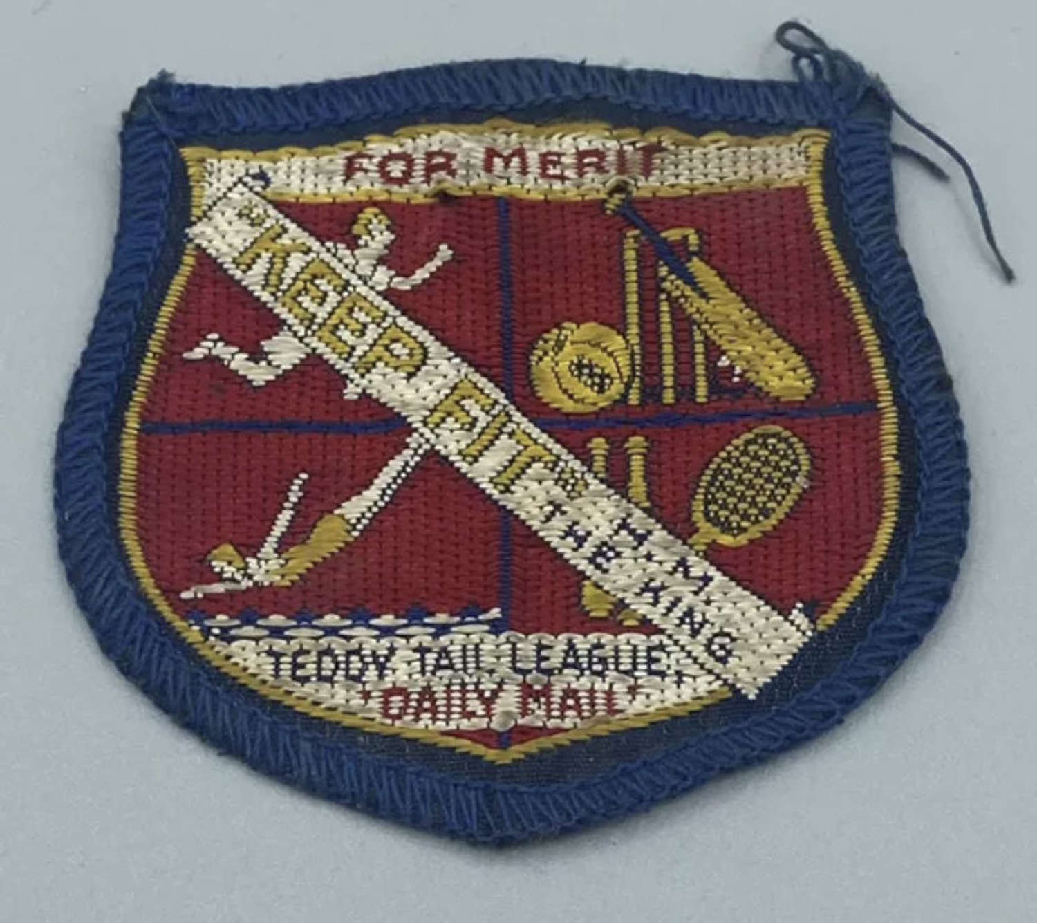 1940s Boys Girls Scouts Merit Keep Fit HM King Teddy Tail League Patch