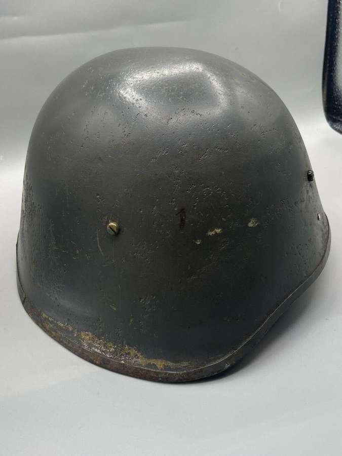 WW2 Pre German Occupation Danish M23/39 Civil Defense Helmet And Liner