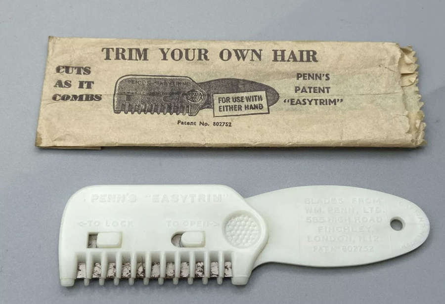 WW2 British HomeFront Penns Easytrim Hair Cutter Comb In Original Bag