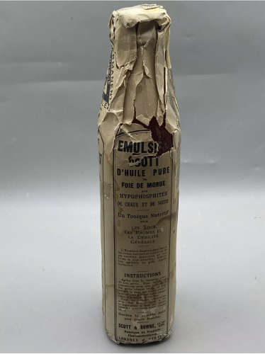 WW1 Unopened British Home Front Scotts Emulsion Cod Liver Oil Bottle