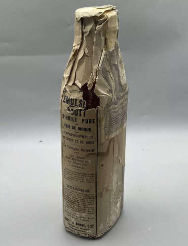 WW1 Unopened British Home Front Scotts Emulsion Cod Liver Oil Bottle