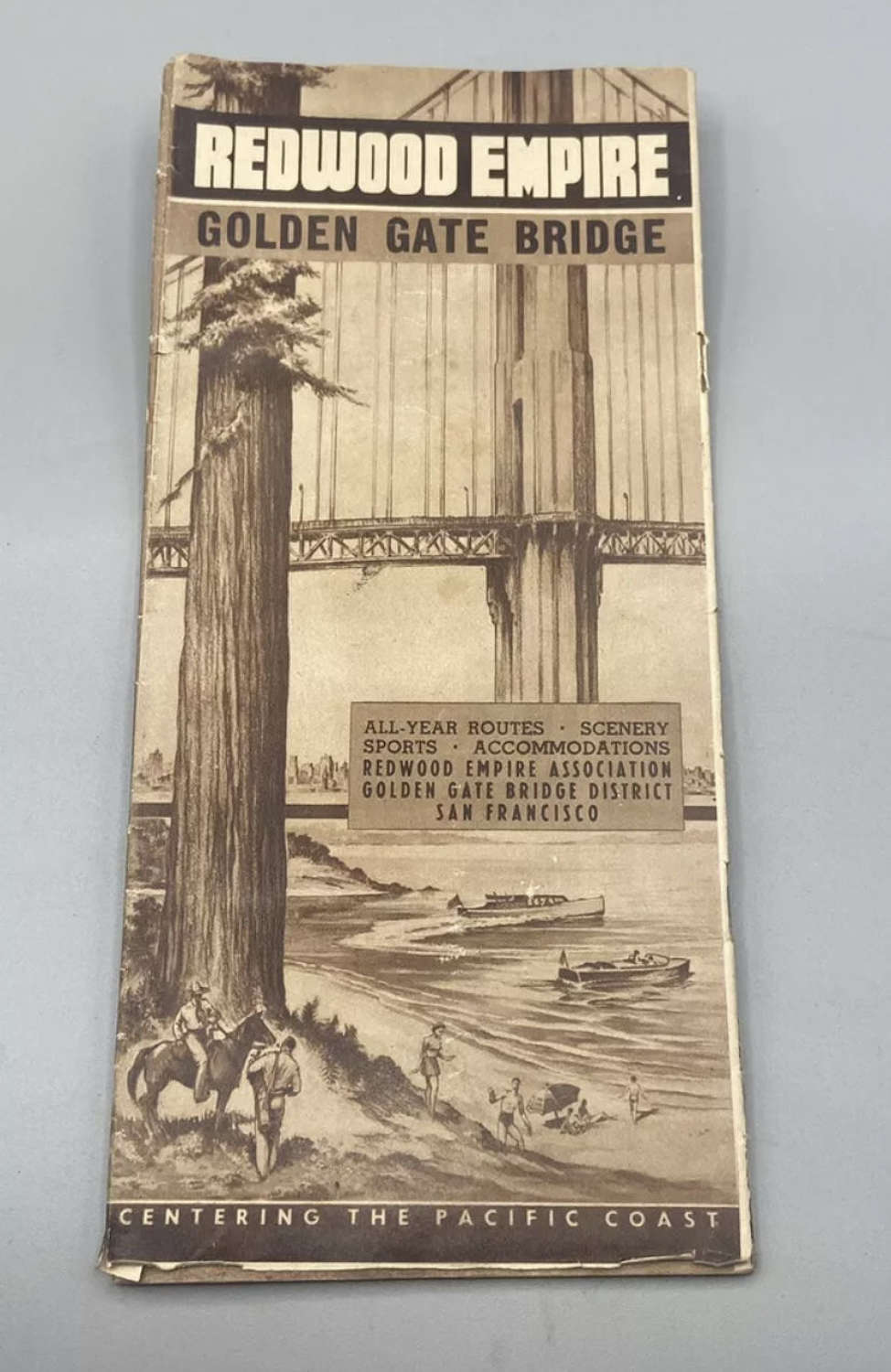 WW2 United States 1941 Brochure Redwood Empire Golden Gate Bride