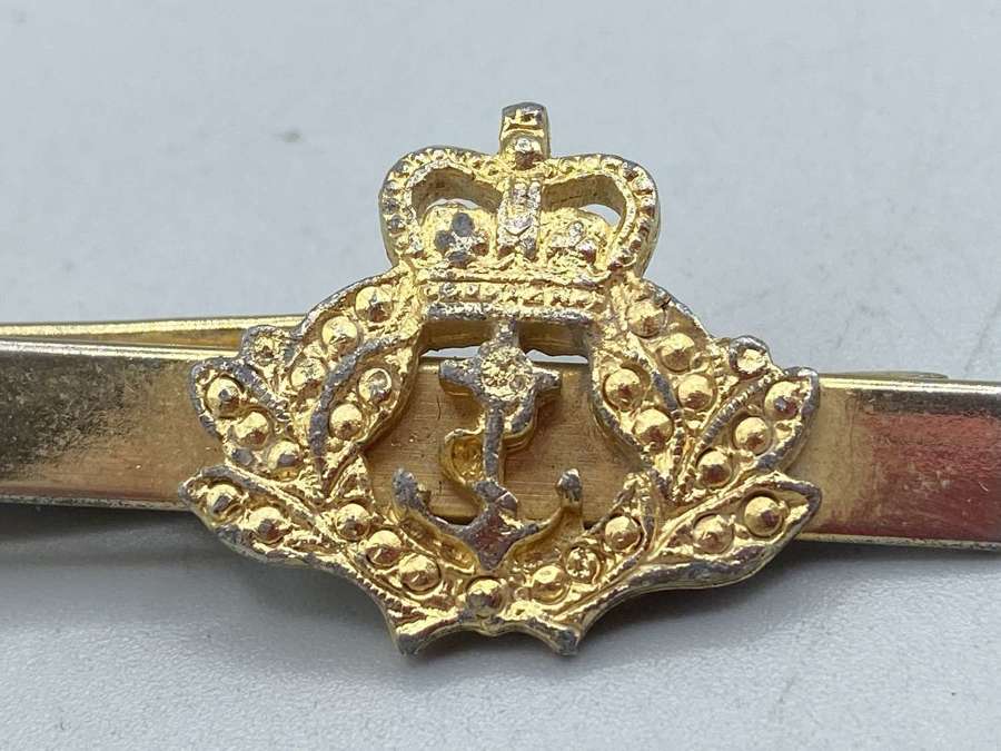 Vintage Post WW2 Royal Navy & Merchant Navy Tie Clip Queens Crown