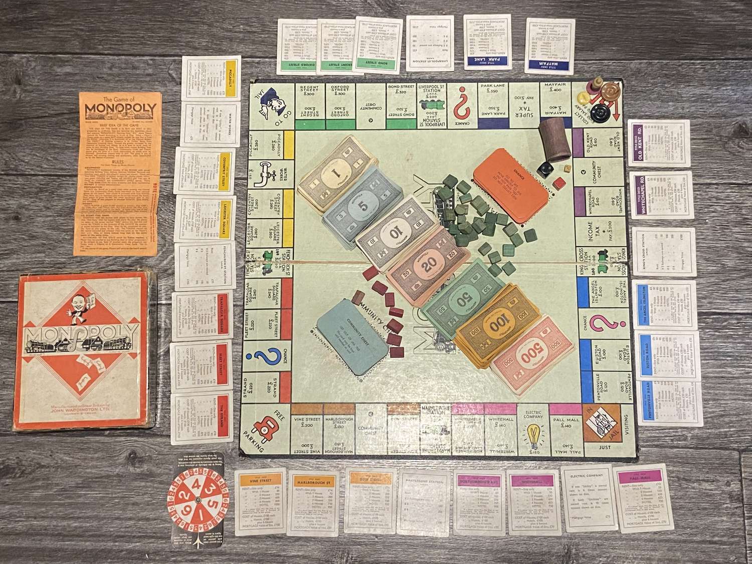 WW2 Wartime Edition 1936 Complete Monopoly Board Game