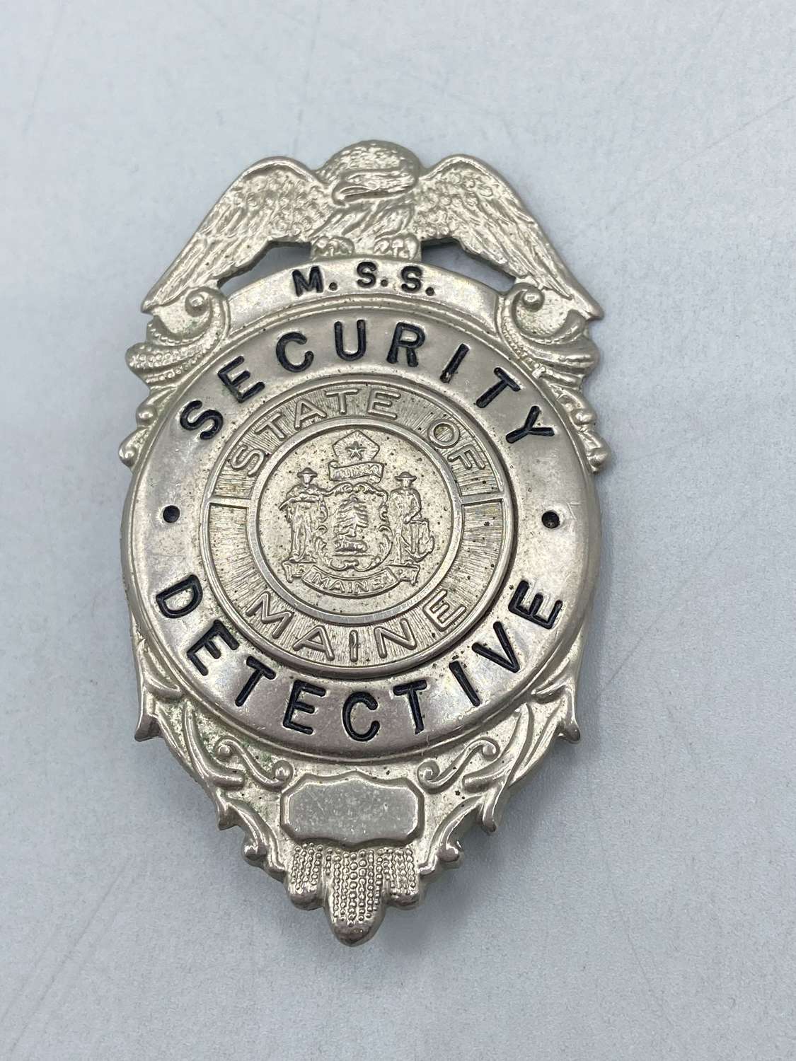 1940s United States M.S.S State Of Maine Security Detective Badge