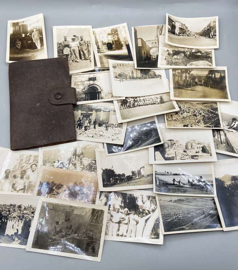 WW2 British Army Serving In Jerusalem & Arabs Photographs & Wallet