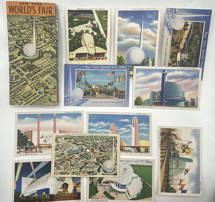 WW2 United States New Yorks World Fair 1939 Leaflet & Post Cards