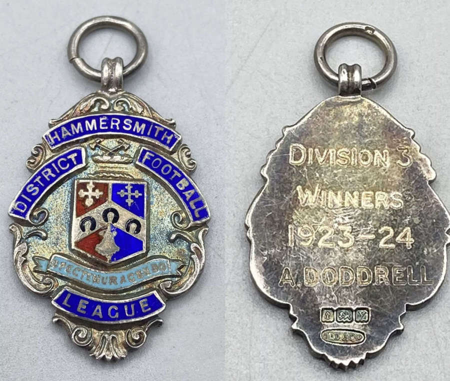 Antique Division Winners Hammersmith District Football Silver Marked