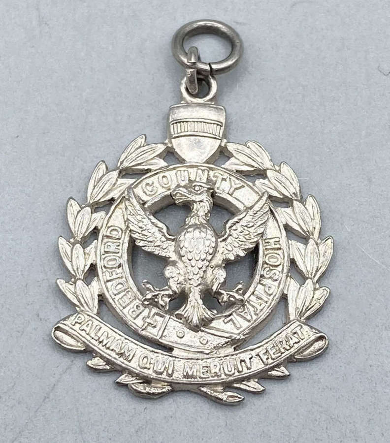 WW1 Bedford County Hospital Nursing Silver Hallmarked 1919 Medal
