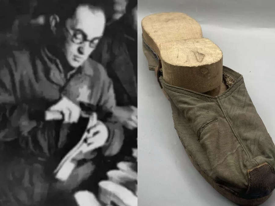 WW2 German Prisoner Of War Wooden Shoes Made From Damaged zeltbahns
