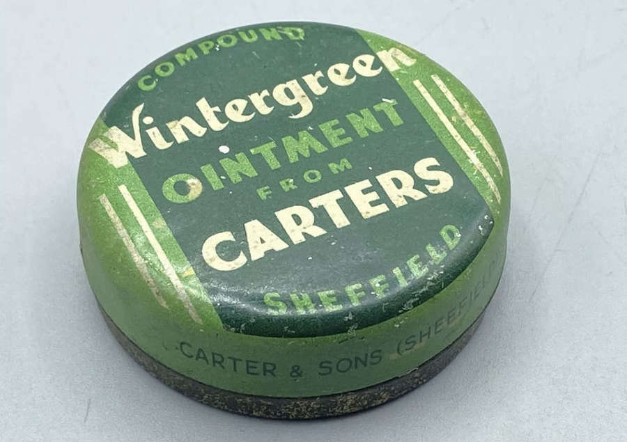 WW2 Home Front Wintergreen Ointment From Carter’s Sheffield Empty Tin