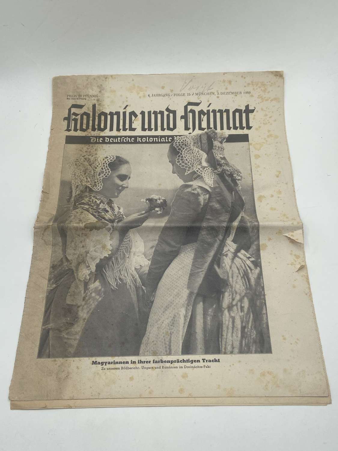 WW2 German Newspaper 1940 State Funeral, Spanish Civil War Etc