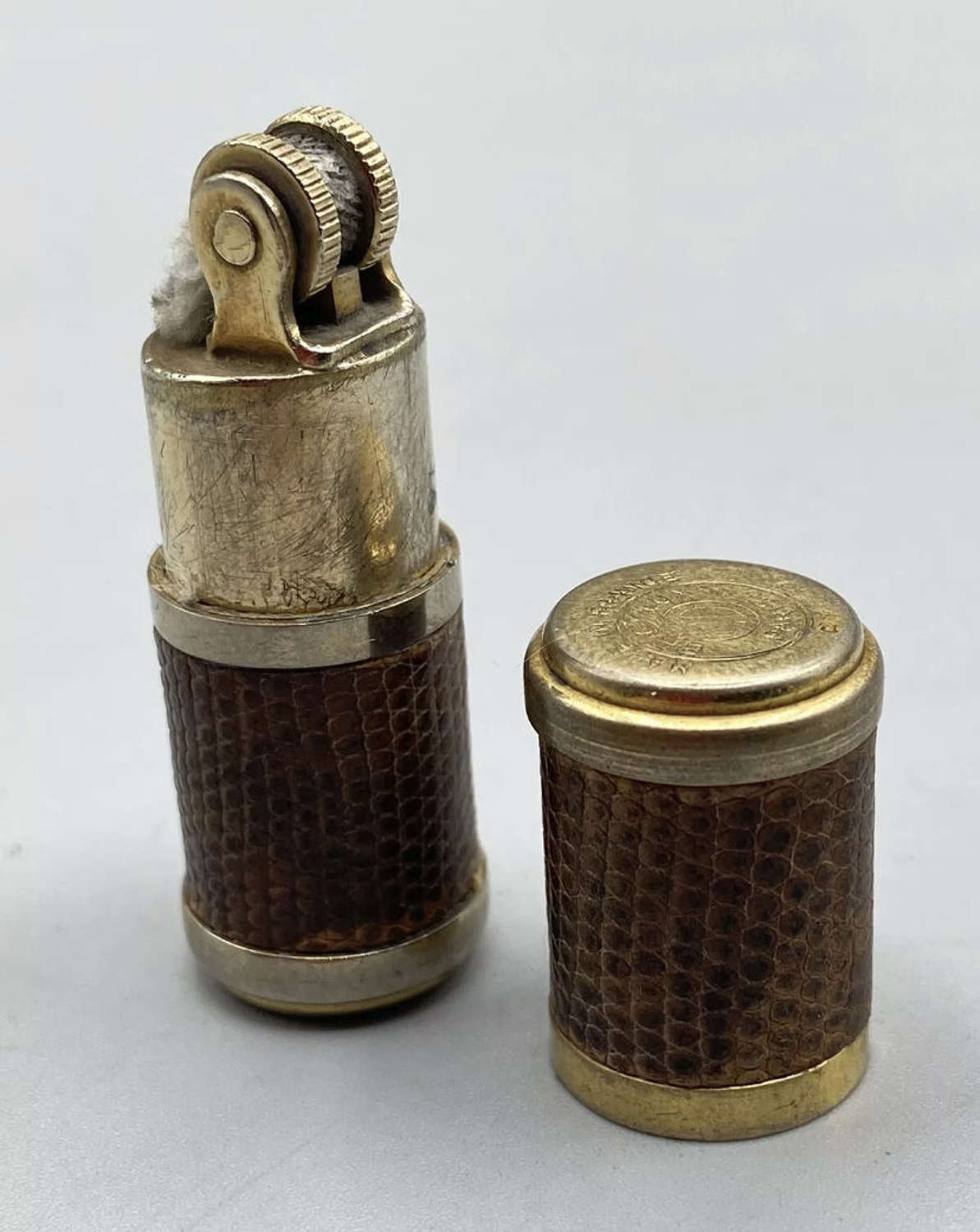 1920s MD Bric Lux Made In Paris French Snake Skin Wrapped Lighter