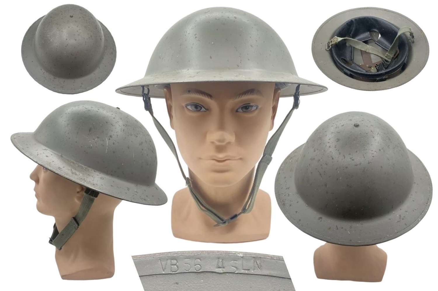 WW2 Dutch British MKII Brodie Helmet Verenigde Blikfabrieken Marked