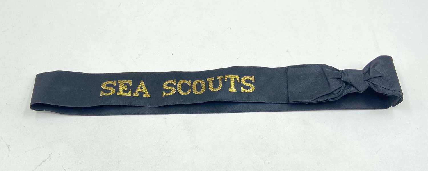 Vintage Royal Navy 1990s Sea Scouts Cap Tally Bullion Thread