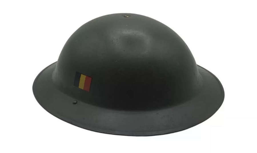 Post WW2 Belguim MKII Brodie Clone ABL 1949 XB 1951 Marked Helmet